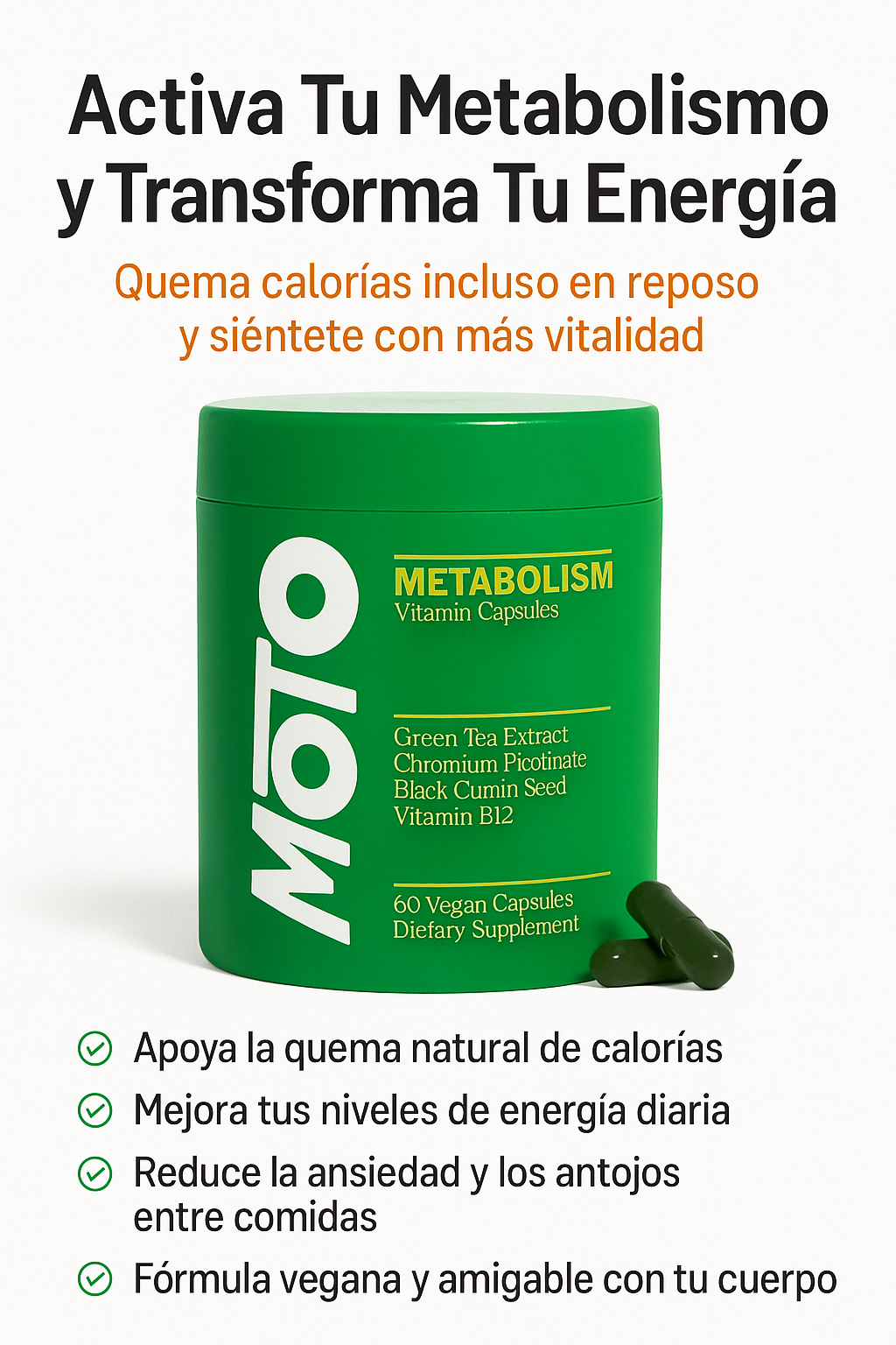 Activa tu Metabolismo, Transforma tu Energía y Quema Grasa - prueba MOTO Metabolism