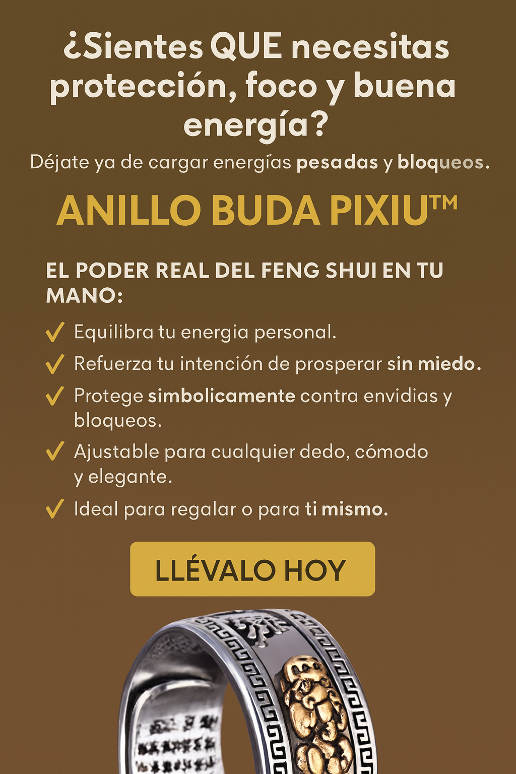 Anillo feng shui Pixiu™ de la Abundancia — Amuleto de Prosperidad y Protección- paga 1 lleva 2